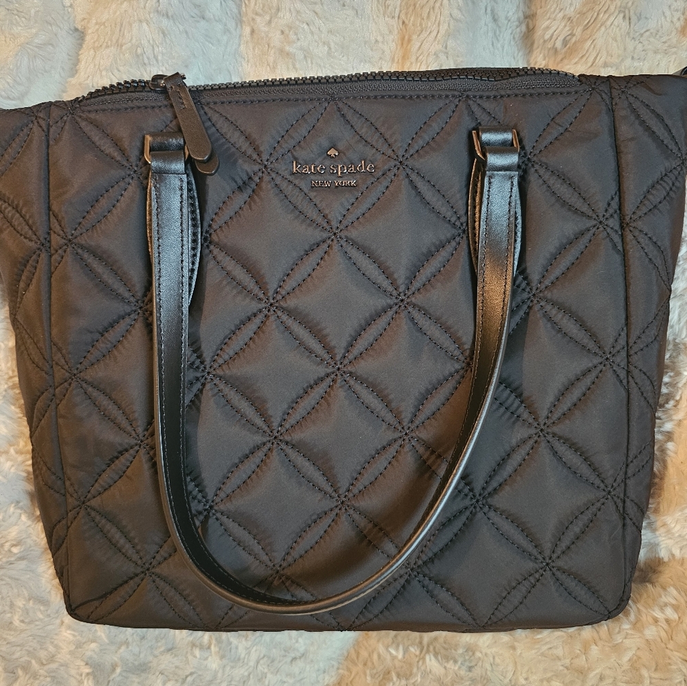 Kate Spade Black Quilted Tote Bag